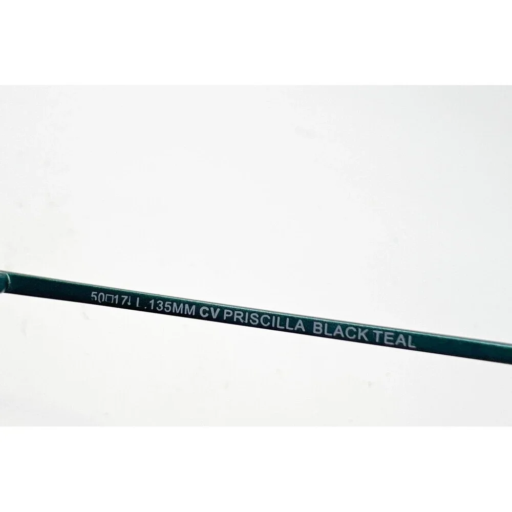 BCBGMAXAZRIA Priscilla Eyeglasses Frames Black Teal 50-17-135 Women Eyewear